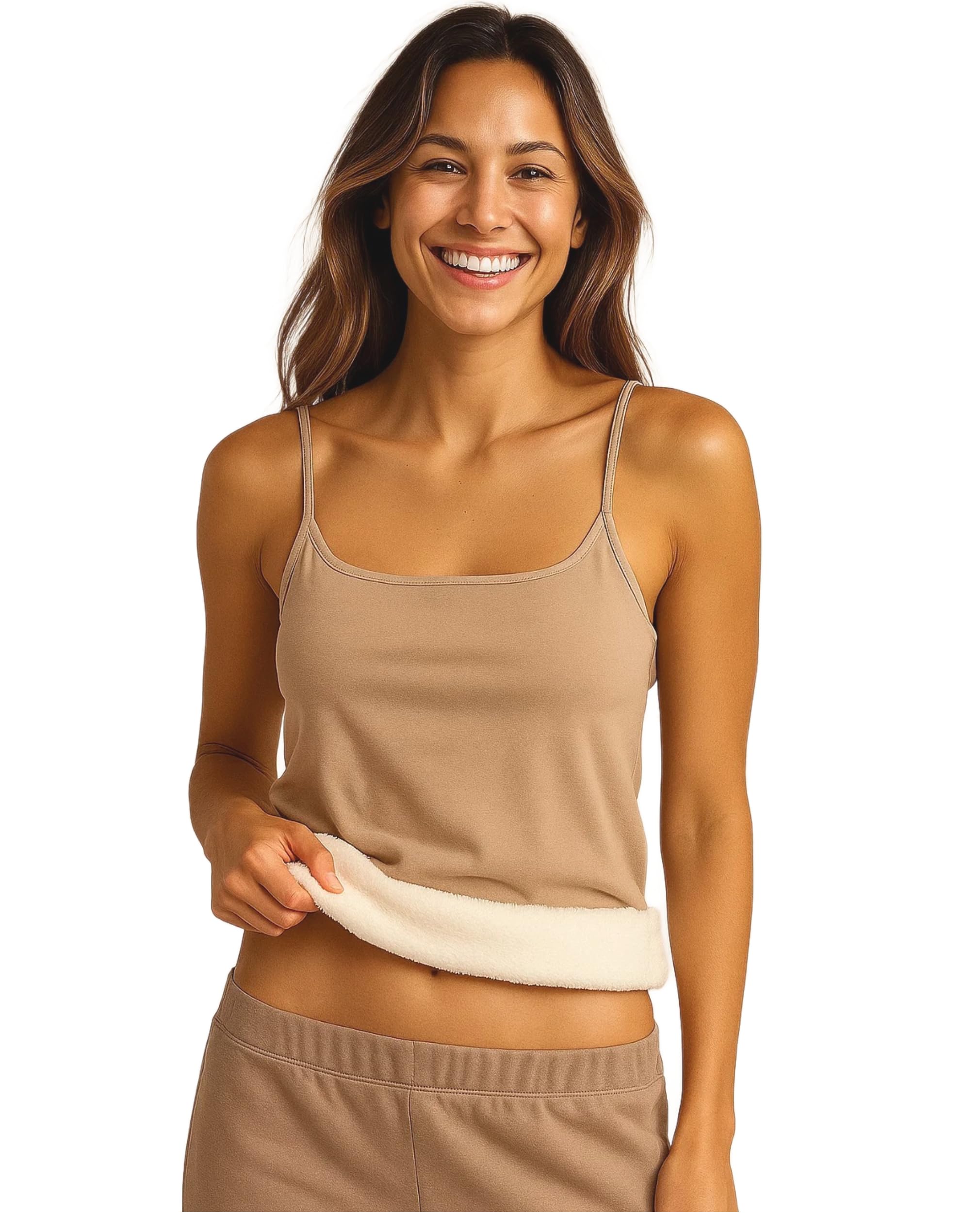 eleg & stilance Ladies Winter Warm Fleece Sleeveless Tops Thicken Plus Velvet Camisole Stretchy Slim-Fit Body Shaper Vest Shirt-picture-44