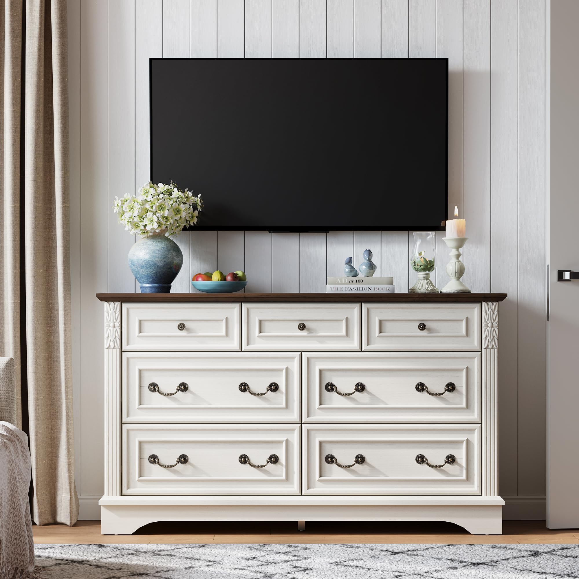 white dresser for bedroom under $100 BLANKSPACE Antique Bedroom, Farmhouse 7 Chest of Drawers Cabinet Organizer with Carved Design : Home & Kitchen Why Red Lehenga Choli Ideal as a dresser maxi evening gown Size:18.5x4/5