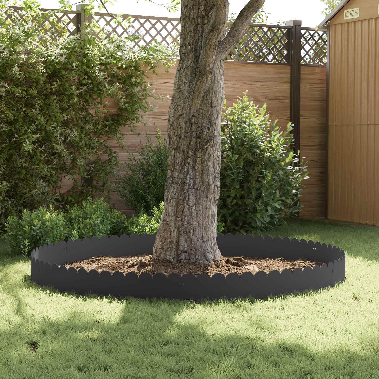 Stalowe obramowanie trawnika, 30 szt., 103 x 25 cm, czarne