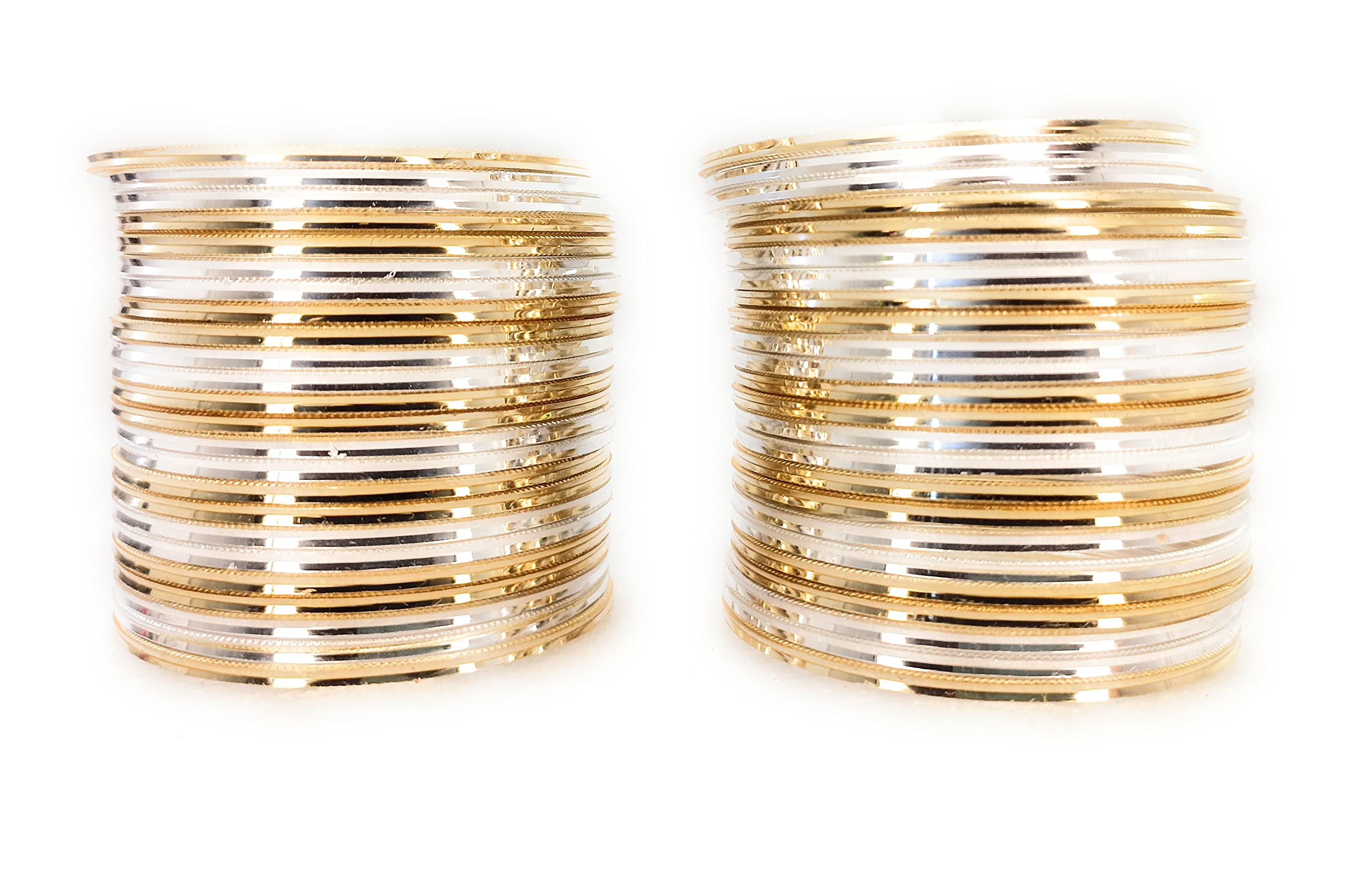 SBS Glossy Finish, Dual Tone, Golden & Silver Color Metal Bangle set of 48 bangles for girl child (4-5 year old (50mm diameter)) (B0BW3WS2SR) Amazon Price History, Amazon Price Tracker