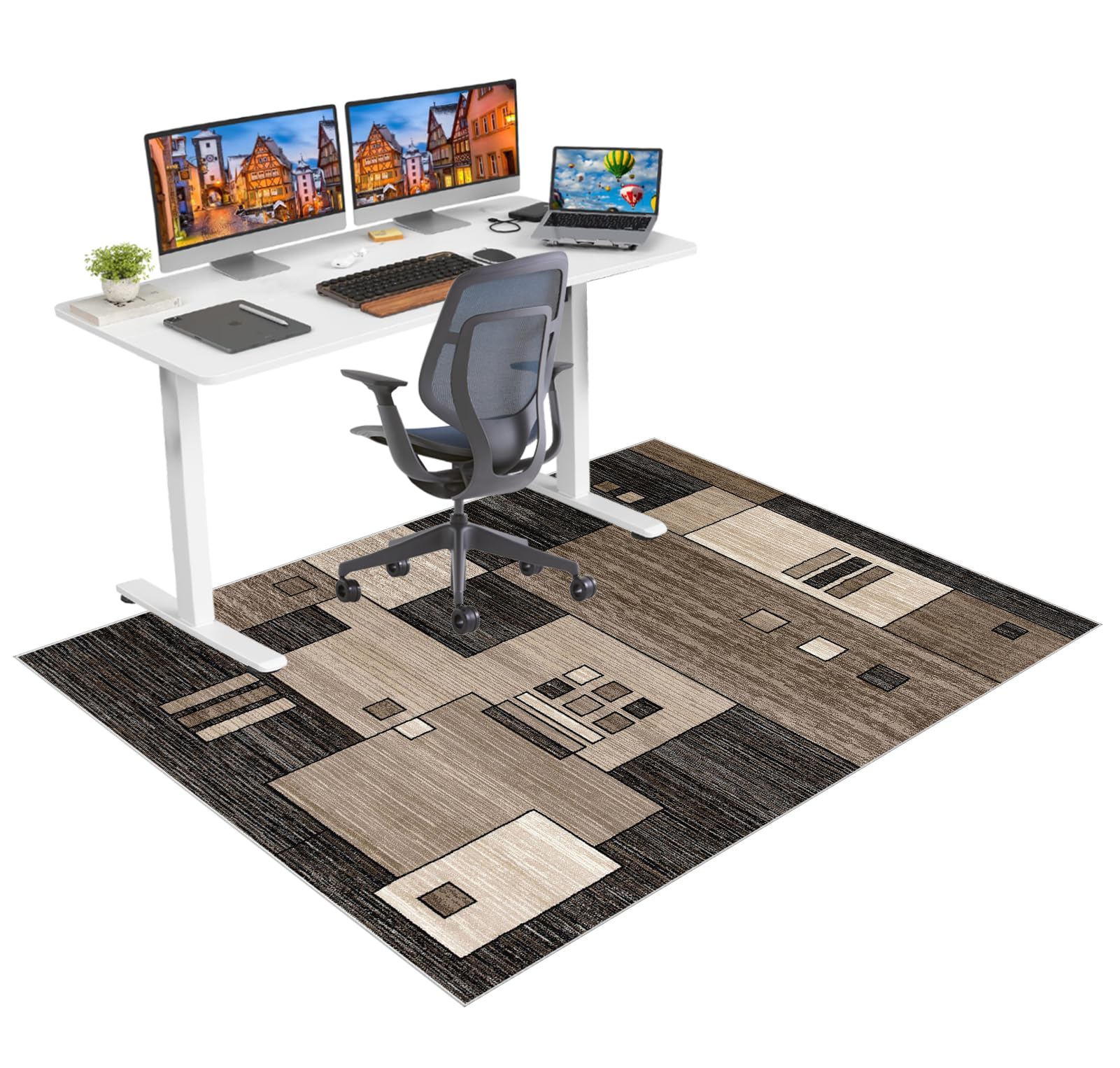 Ruxevnsy 0983A Office Chair Mat For Hardwood Floors Non Slip Computer Desk Chair Mat For Carpet Floor Protector Mat For Rolling Chair Gaming Chair Mat For Carpet Floor Mat For Office Chair Gaming Rug 80 X 120 Cm