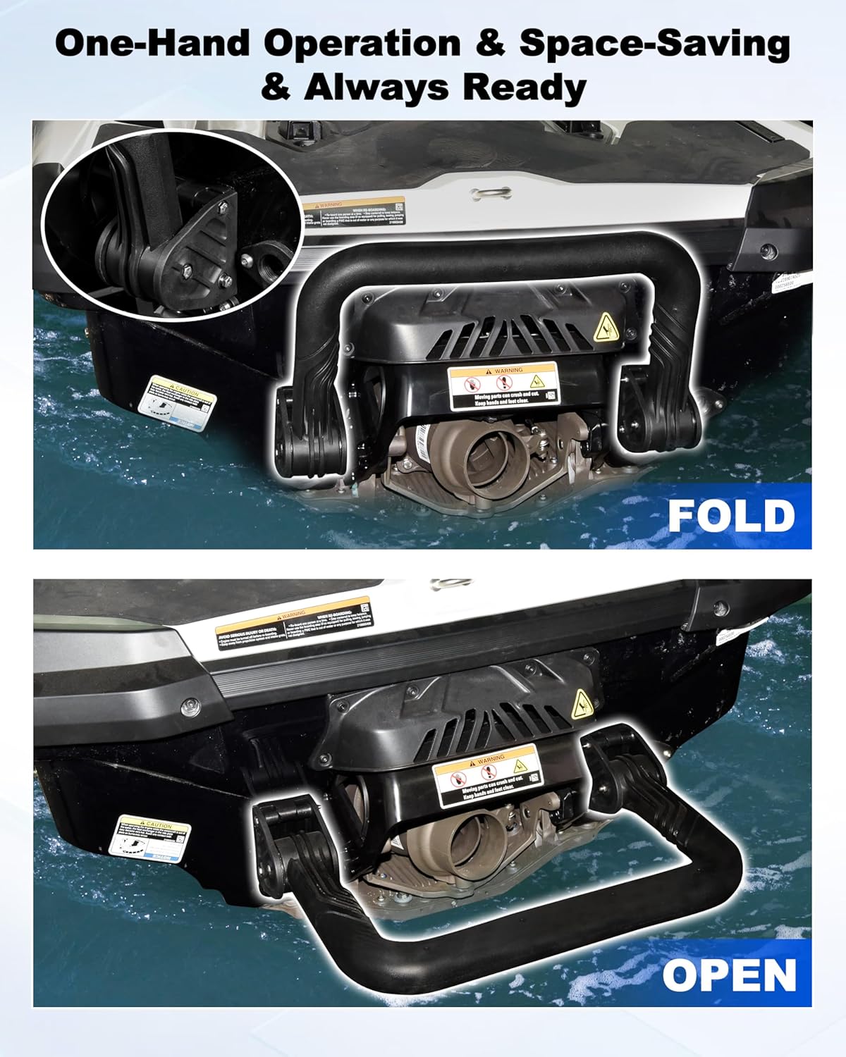 Boarding Ladder Step for Sea-Doo GTX/RXT/RXT X/Wake Pro 2018-2023 Accessories, Strong Spring Automatic Rebound Reboarding Watercraft Ladder Step Kit, Replace OEM # 295100747 295100869