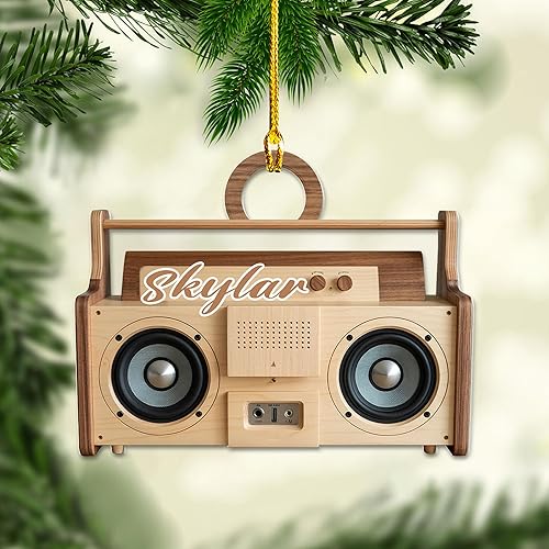 Adorno de radio personalizado 2025, adorno de radio retro personalizado, cinta de cassette, adornos retro, adornos de radio de Navidad, adornos de