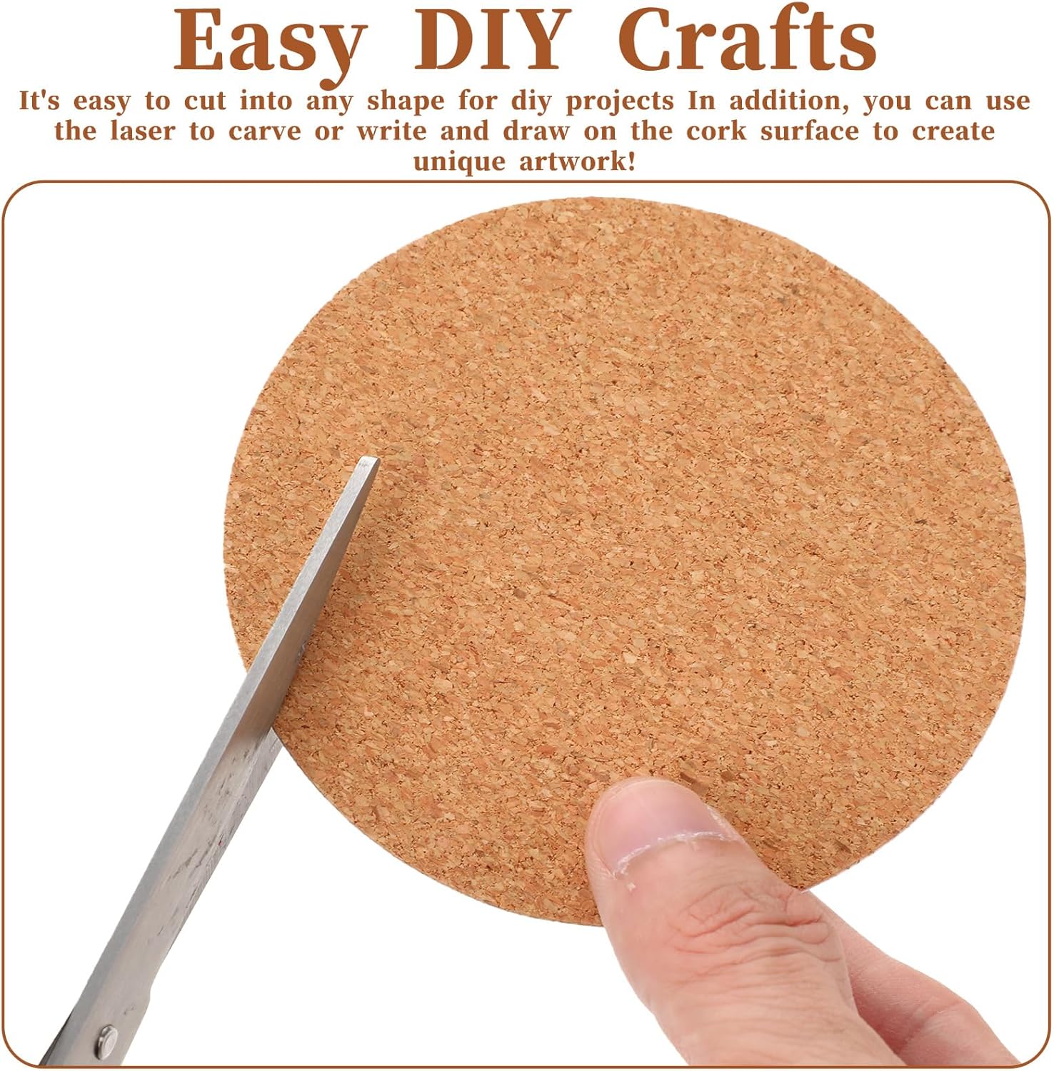 60 Pcs Self Adhesive Cork for Coasters 4" Cork Rounds Plant Coasters for Coaster Cups Pans Dishes Wall Decor Tables Chairs DIY Crafts - Image 7