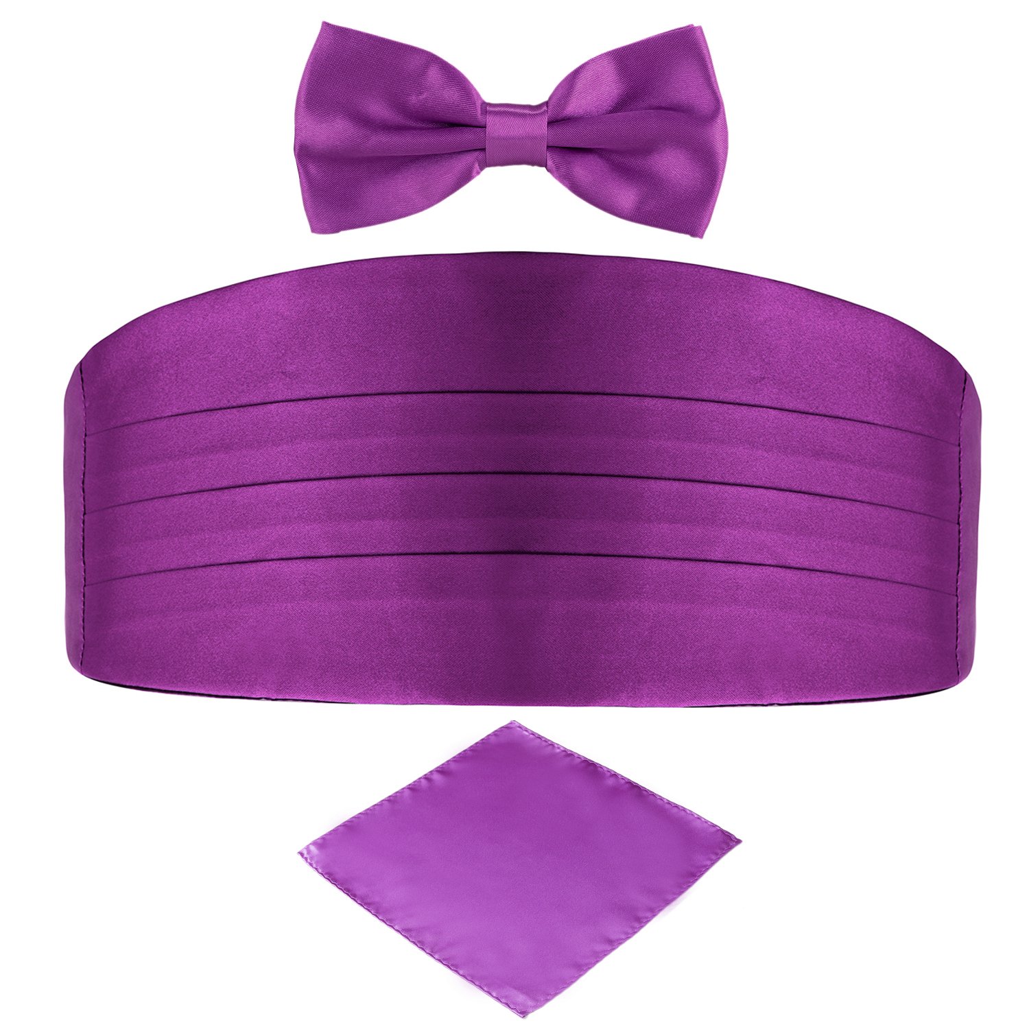 DonDon Ensemble 3 pièces coordonné et de couleur brillante cummerbund nœud papillon pochette pour les occasions solennelles