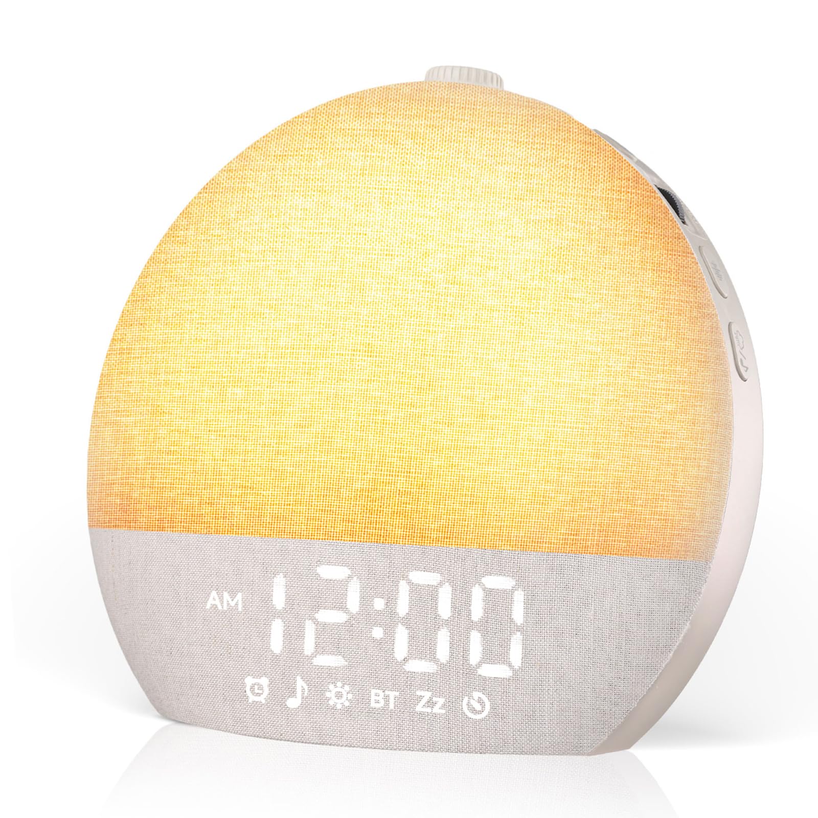Sunrise Alarm Clock White Noise Sound Machine for Bedroom | Natural Wake-Up Light with 30 Soothing Sleep Aids, Bluetooth Speaker, Dimmable Clock, Screen-Free Design for Baby Adults Kids-Khaki