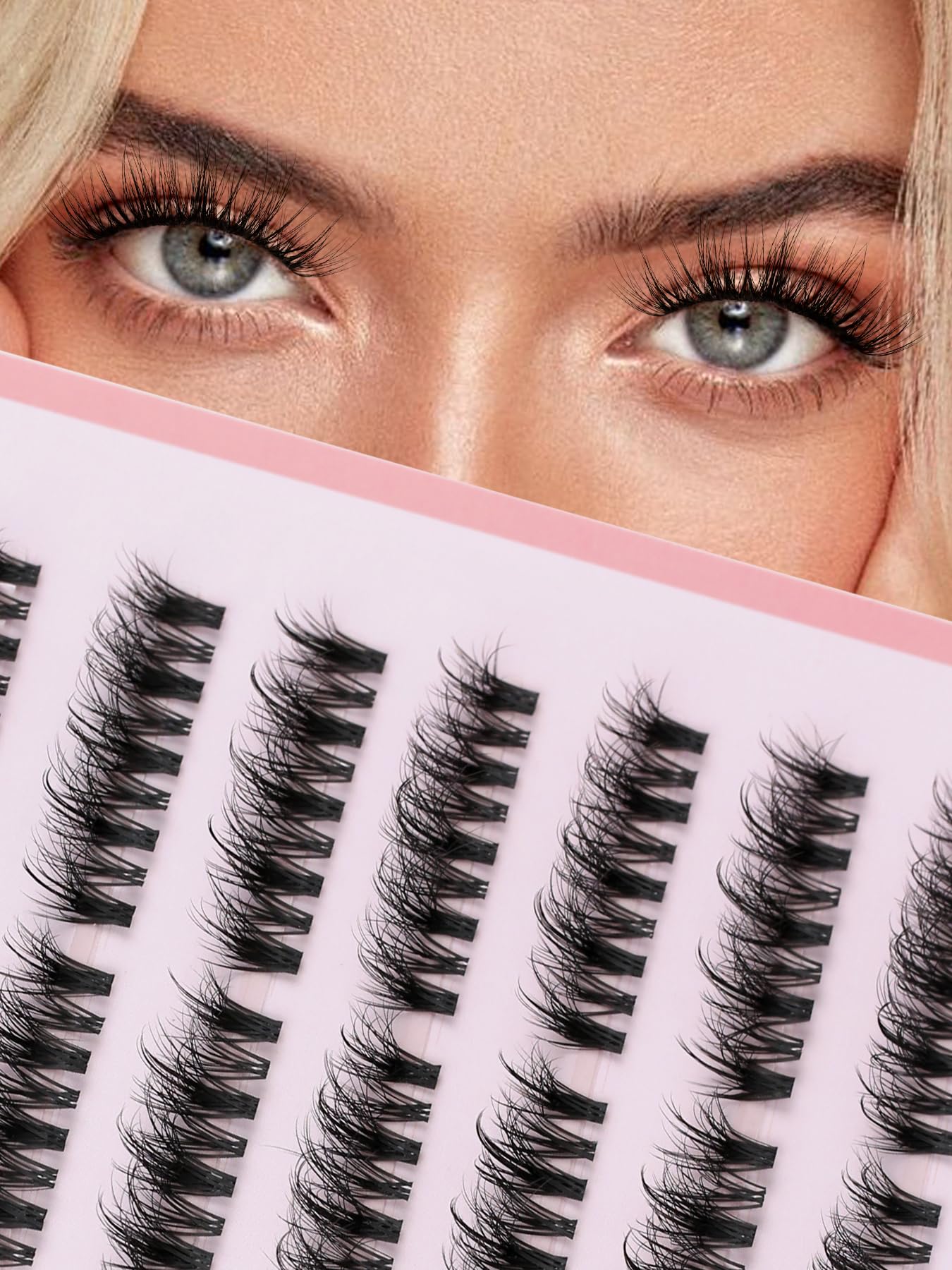 Cluster Lashes Natürliche Wimpern Extensions 11–16 mm Gemischte Falsche Wimpern Wimperncluster 126 Stück Vorkonfigurierte Wimpernverlängerungen Für Links&Rechts DIY-Lashes Siligli 7 Paar Wimpern