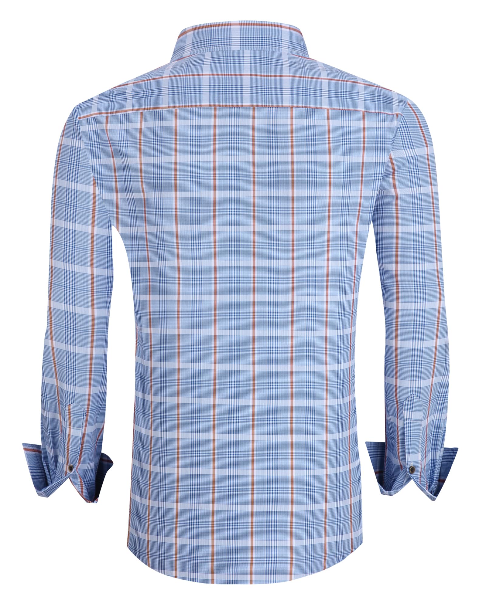 Alex Vando Camisas de Vestir Estampadas para Hombre Manga Larga, Ajuste Regular con Botones