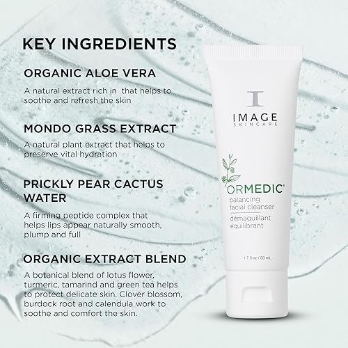 Miniatura 5 de IMAGE Skincare, ORMEDIC Limpiador facial equilibrante de pH, espuma suave e hidratante con aloe vera, 1.7 onzas líquidas
