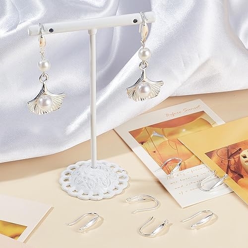 Miniatura 4 de Beebeecraft 1 caja, 5 pares de ganchos para aretes franceses de plata de ley 925 con forma de lágrima, ganchos para las orejas con bucles para