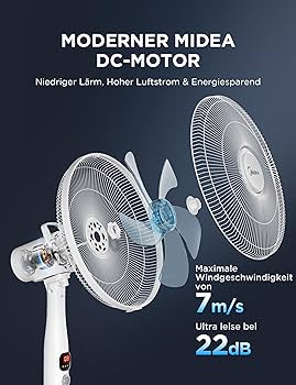 Ventilatore A Piantana Midea 40W - Telecomando, Timer 7h, 3 Velocità, Oscillazione 90° - Foto 2