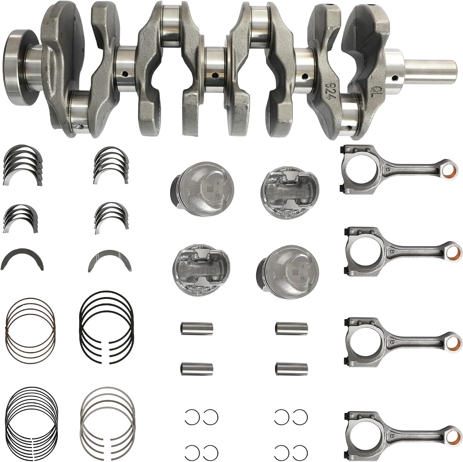 2G4KJ 2.4L Engine Overhaul Crankshaft Piston Ring Rod Bearing Kit 2011-2019 | Fit for Hyundai Santa Fe Sonata Tucson Kia Sorento Optima Sportage OE 231112G200 235102G500 234102G500 210202G020 230402G500