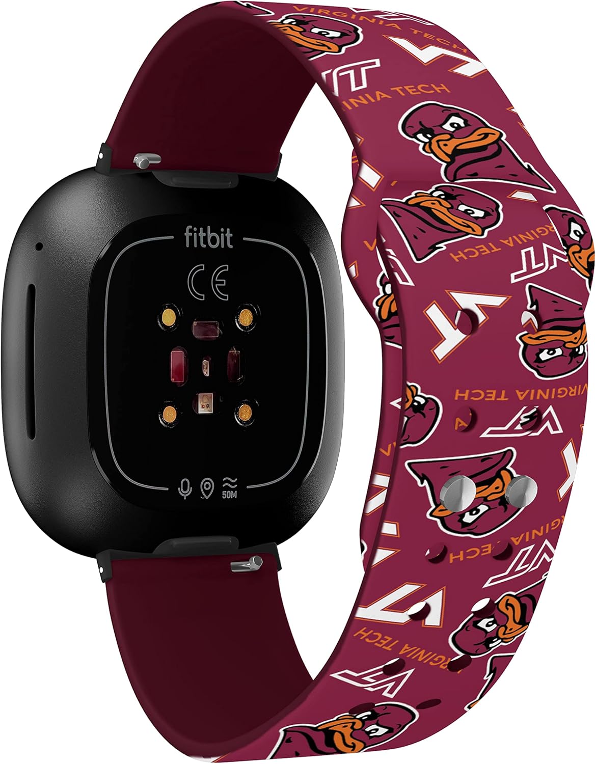 Affinity Bands Virginia Tech Hokies HD Watch Band Compatible with Fitbit Versa 3 and Sense