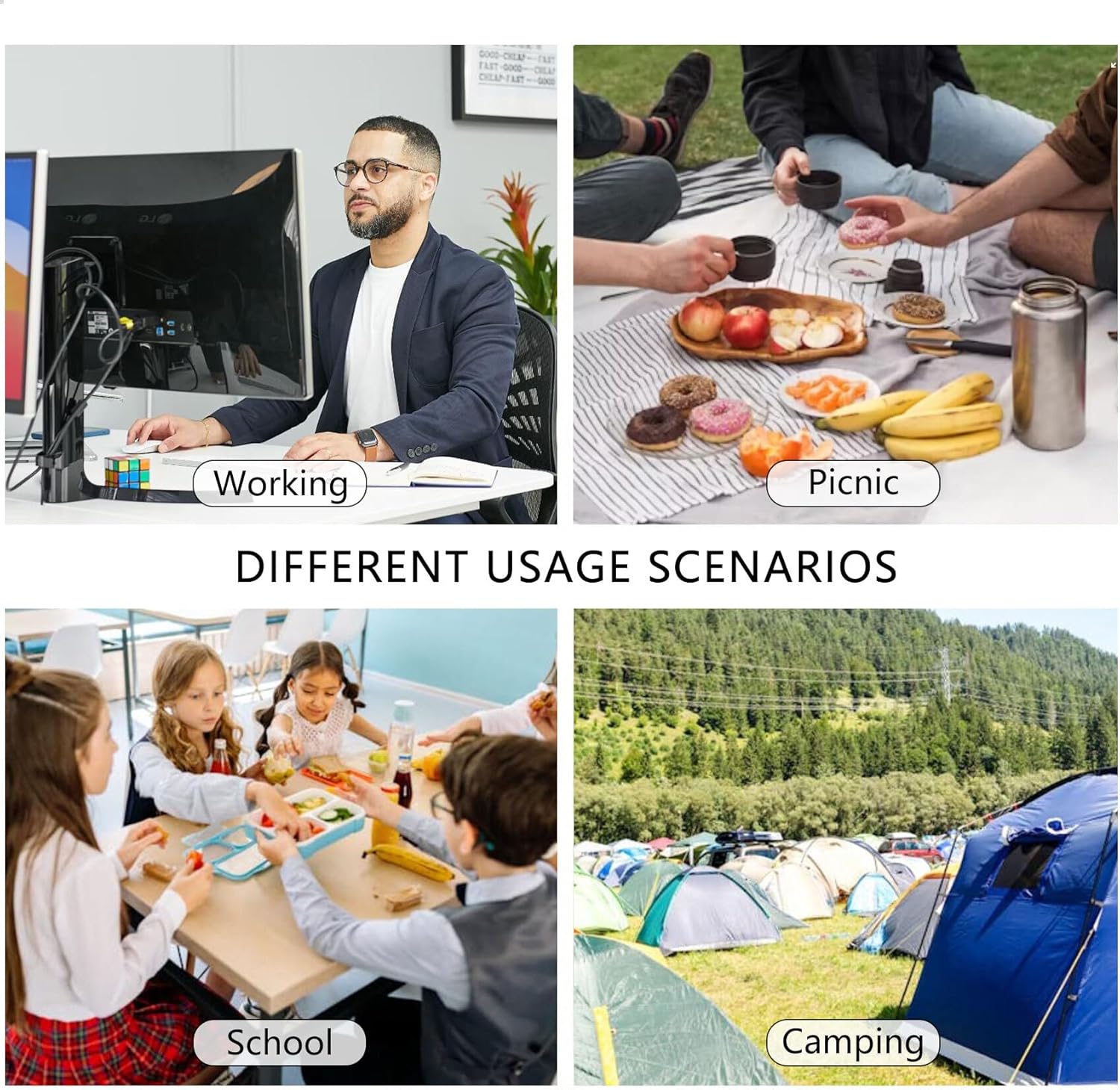 Inslulated Lunch Bag Box for Adults Men Women Resuable Large for Working Camping Travel Picnic Blue - Image 6