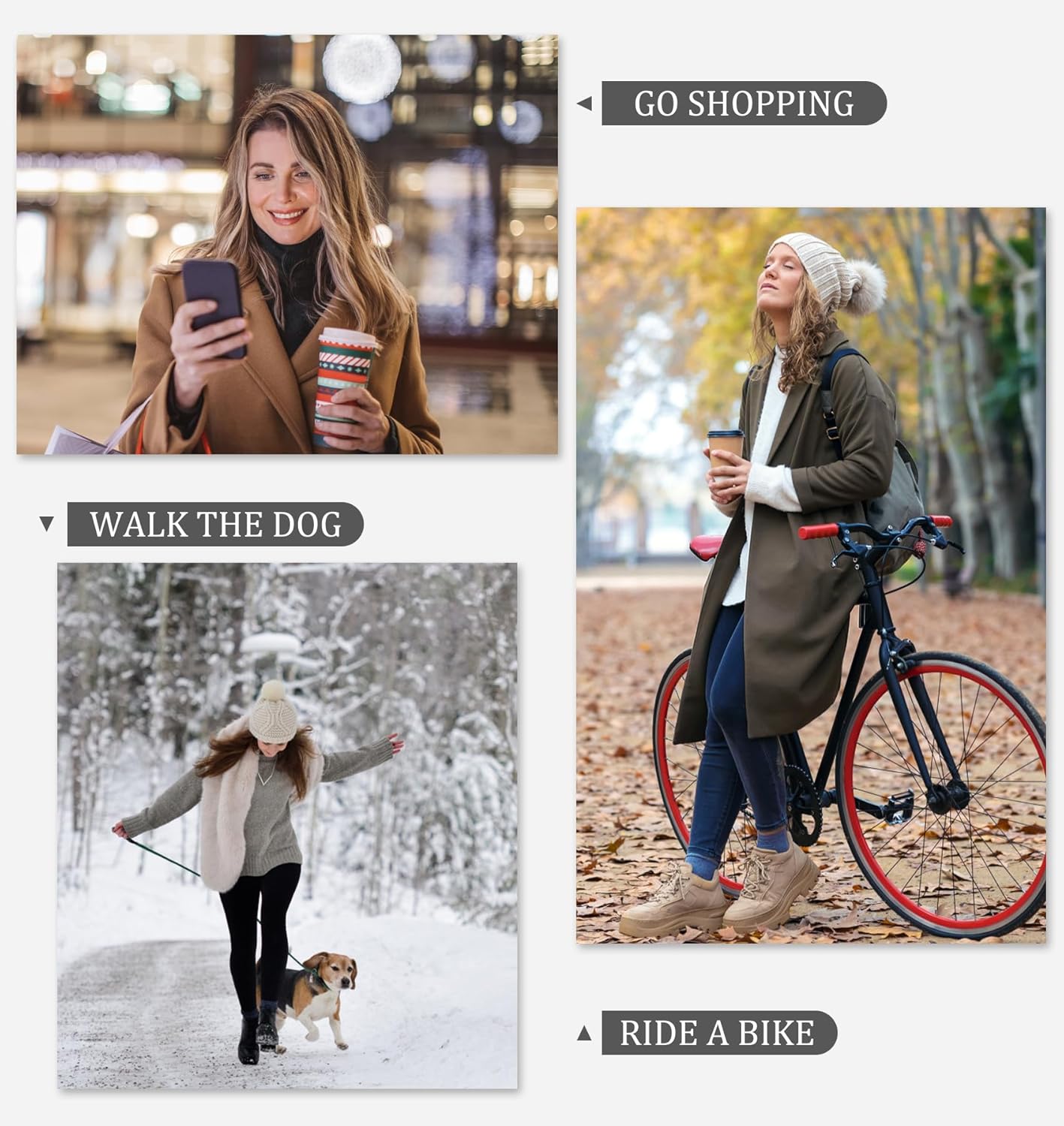 Winter Ear Muffs Gloves for Women Cute Foldable White Earmuffs Adjustable Ear Warmers Faux Fur Ear Covers Headband - Image 7