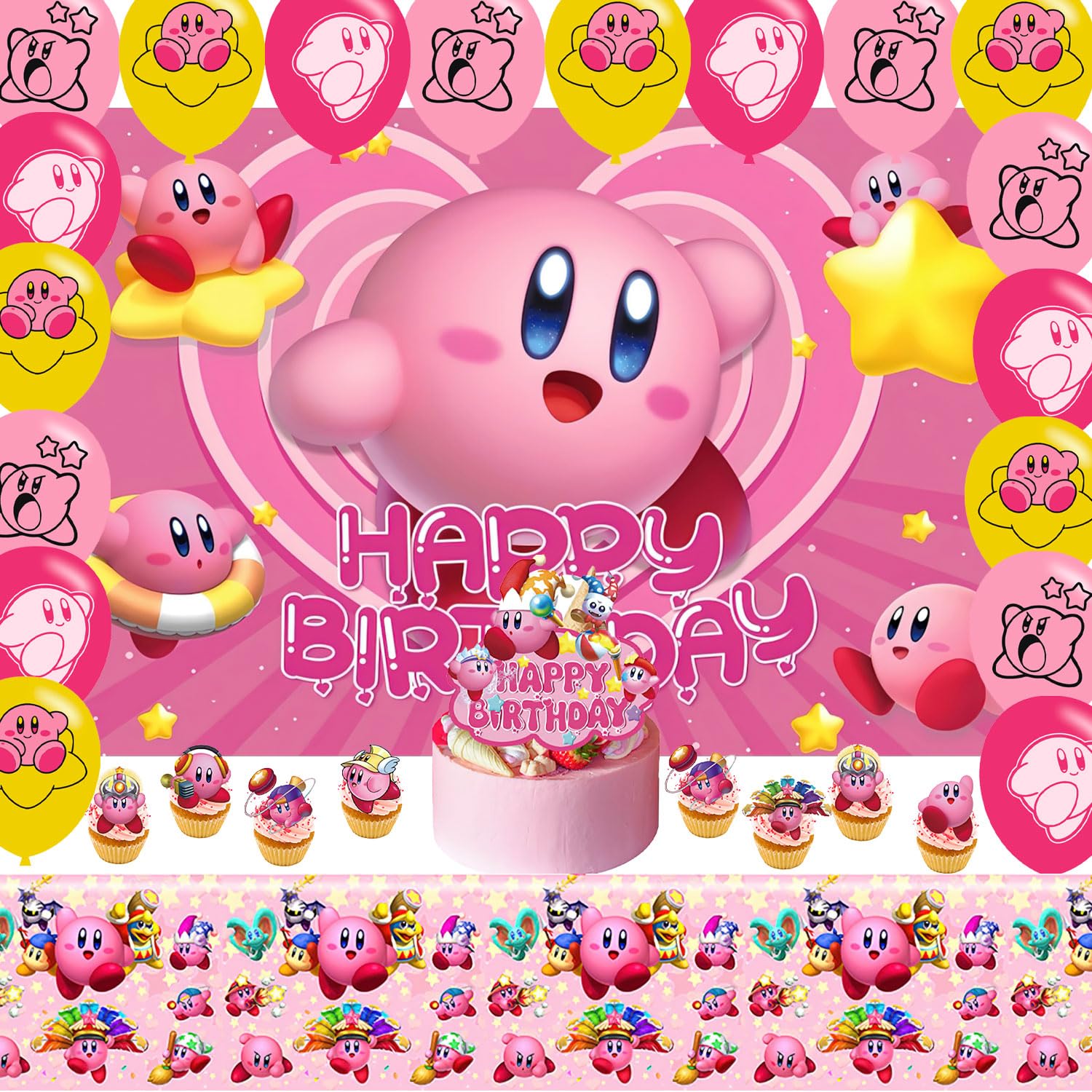 karg ???????????????????? ???????????????? Birthday Party Supplies Favors for Boys Kids Super Star Birthday Party Decorations Including Tableware Backdrop Cake Cupcake Toppers Ballons