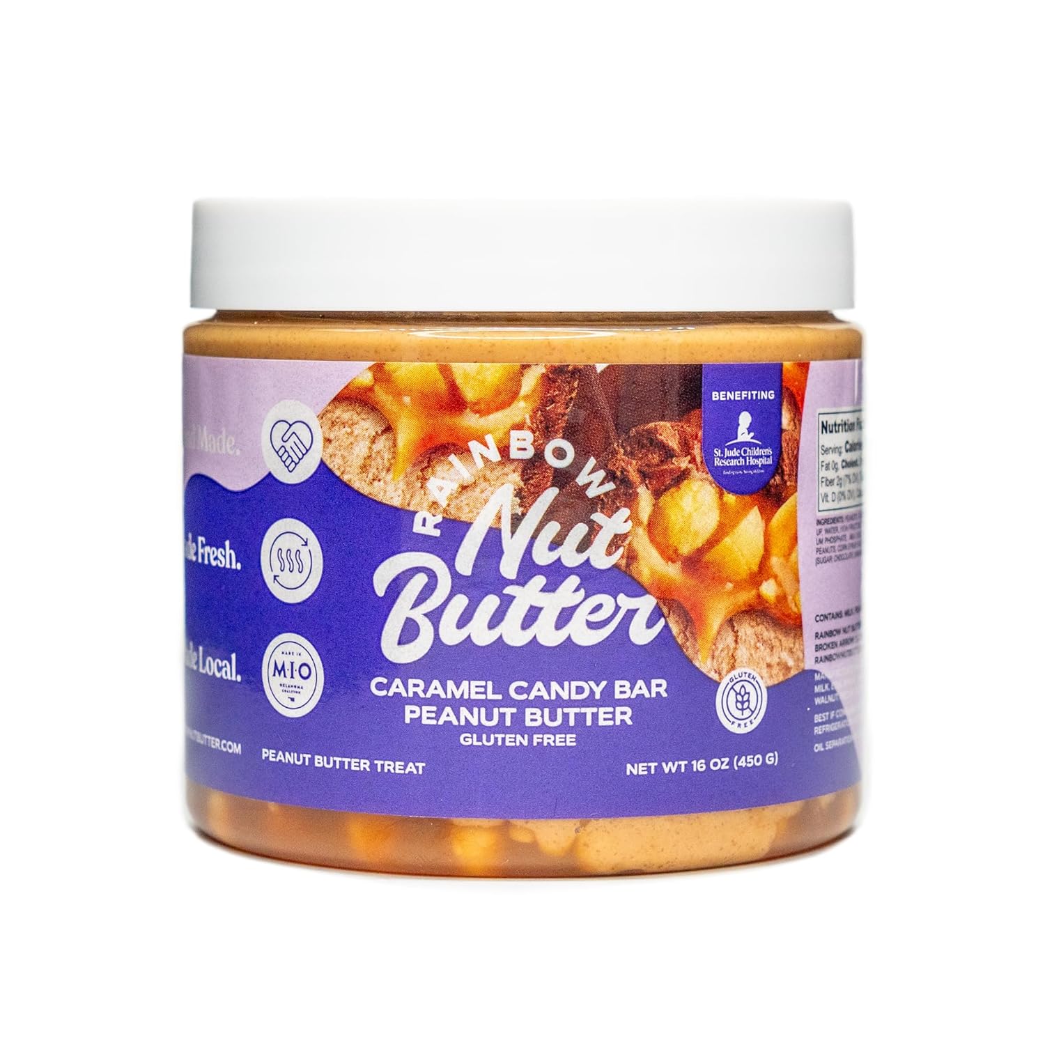 Rainbow Nut Butter, Strawberry Dubai Chocolate Hazelnut Spread, Treat, Snack, Dessert, High Protein Flavored Nut Butter, (16 oz Jar).