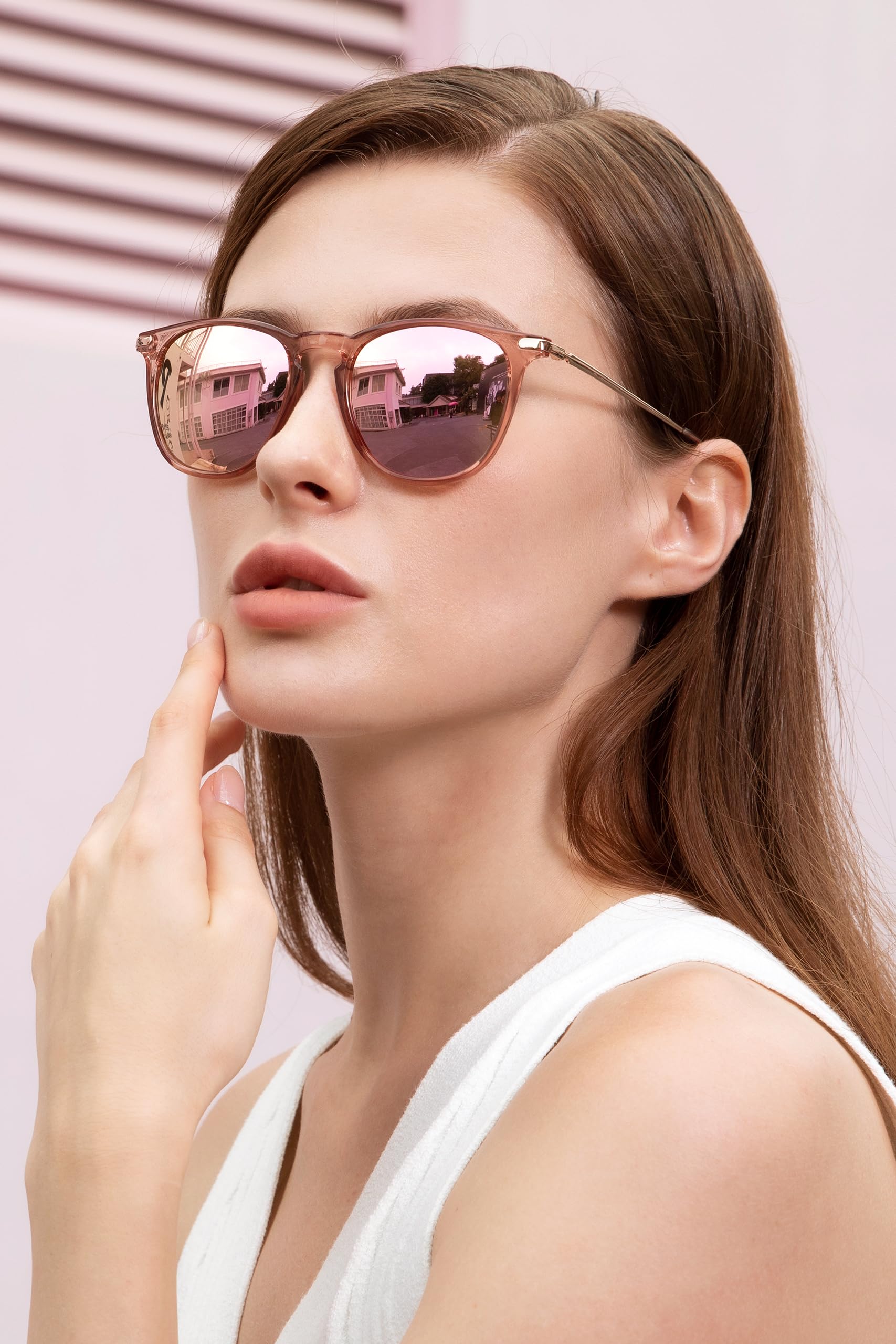 Damskie okulary przeciwsłoneczne z polaryzacją w stylu vintage, z filtrem światła niebieskiego, oprawką z octanu i ochroną UV 400
