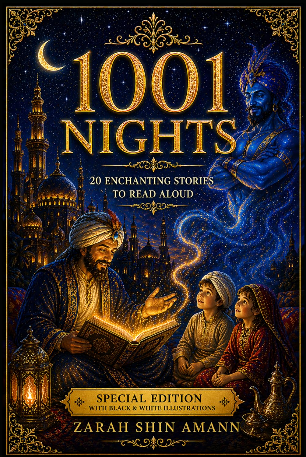 1001 Night Stories - 20 selected stories plus bonus story: Black and white Edition