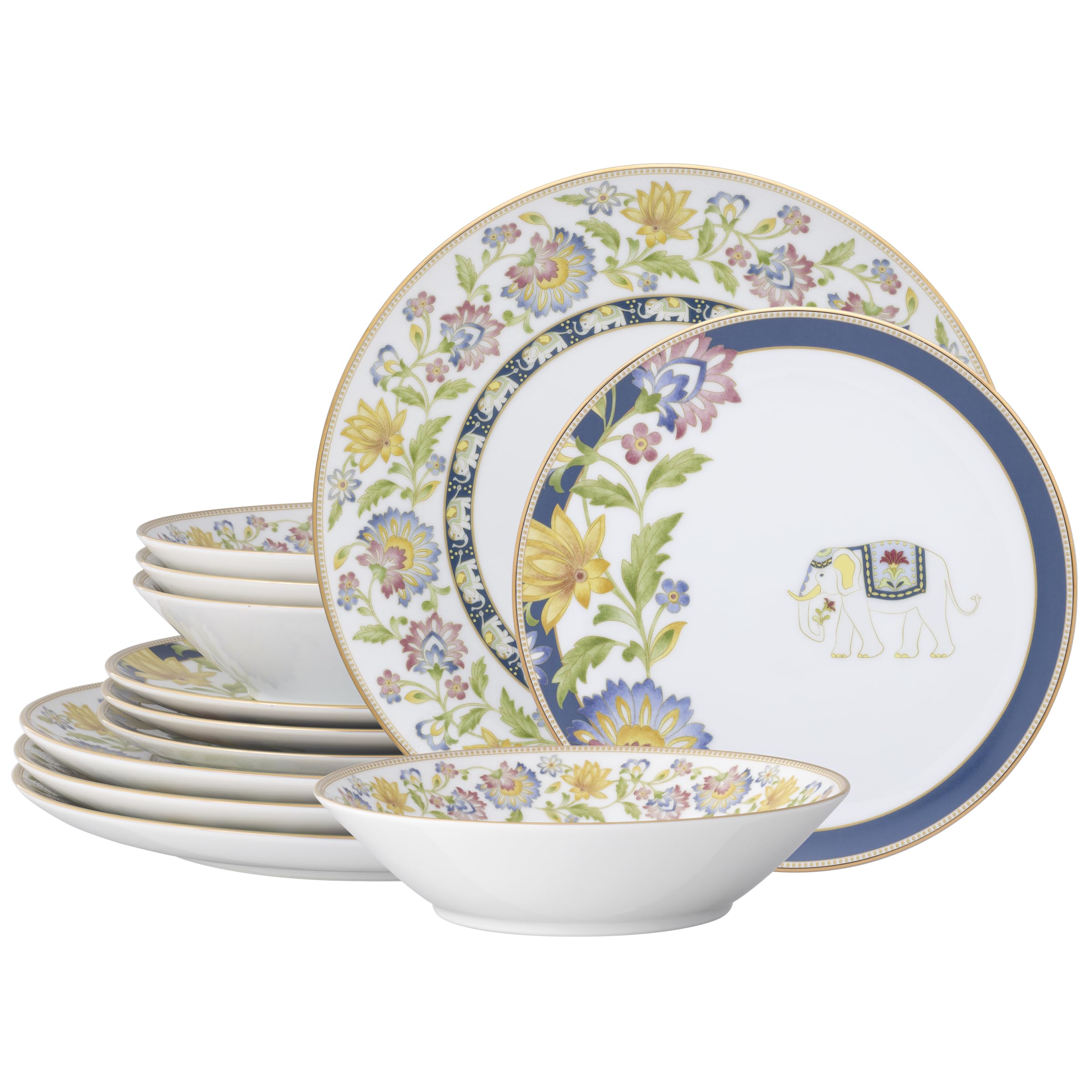 Amazon.com | Noritake Tusker Garden 12-Piece Dinnerware Set