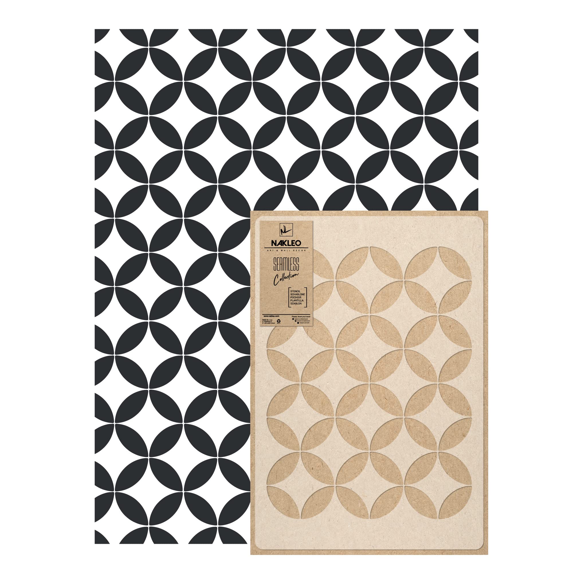 NAKLEO Stencil per Pittura Grandi Dimensioni 59x95cm, Rabat Marocchino Geometrico Modello per Pareti, Plastica e Riutilizzabile Fai Da Te Carta da Parati Decorazioni Casa, Muro Legno Mobili