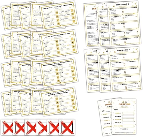 SJ01 Christian Bible Game Night - Trivia de estilo de pelea familiar, diversión en grupo de iglesia - Tarjetas de juegos bíblicas incluidas