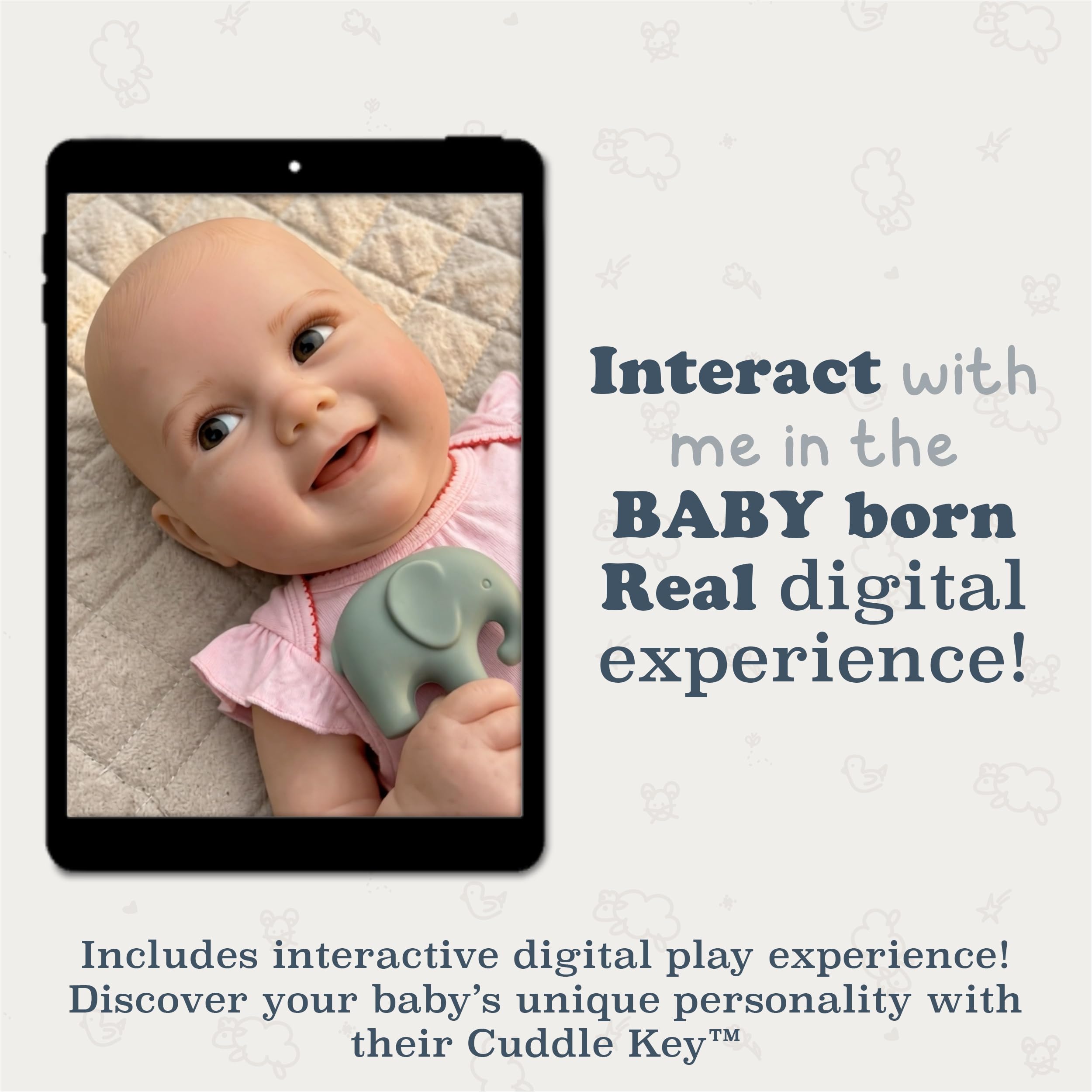 BABY born Real Realistyczna Lalka Dziewczynka - Ciemny, Zamknięte, 43 cm