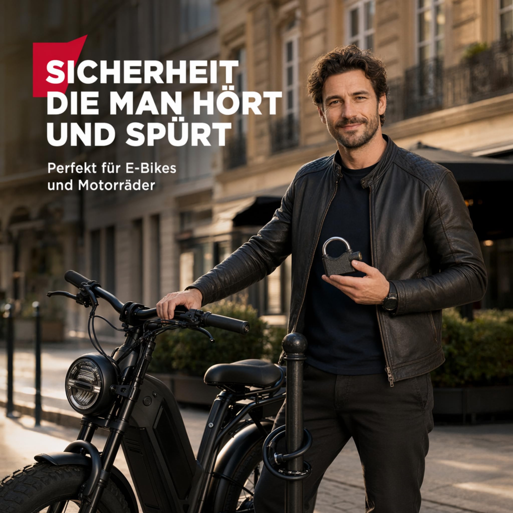 3 Stück Premium OLYMPIA S100 Alarmschloss mit Schlüssel - Korrosionsgeschützt Sicherheitszylinder - 100 dB Sirene | Alarmgesichertes Vorhängeschloss, Hangschloss | Großes Vorhang-Schloss mit Alarm