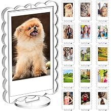 15 Pcs Double Sided Picture Frames, 3.7 x 2.4 Acrylic Photo Frame | Plastic Pedestal Photo Frame Bulk, Clear Vertical Picture Holder with Inserts Base, Display Picture Frames for Wedding, Table