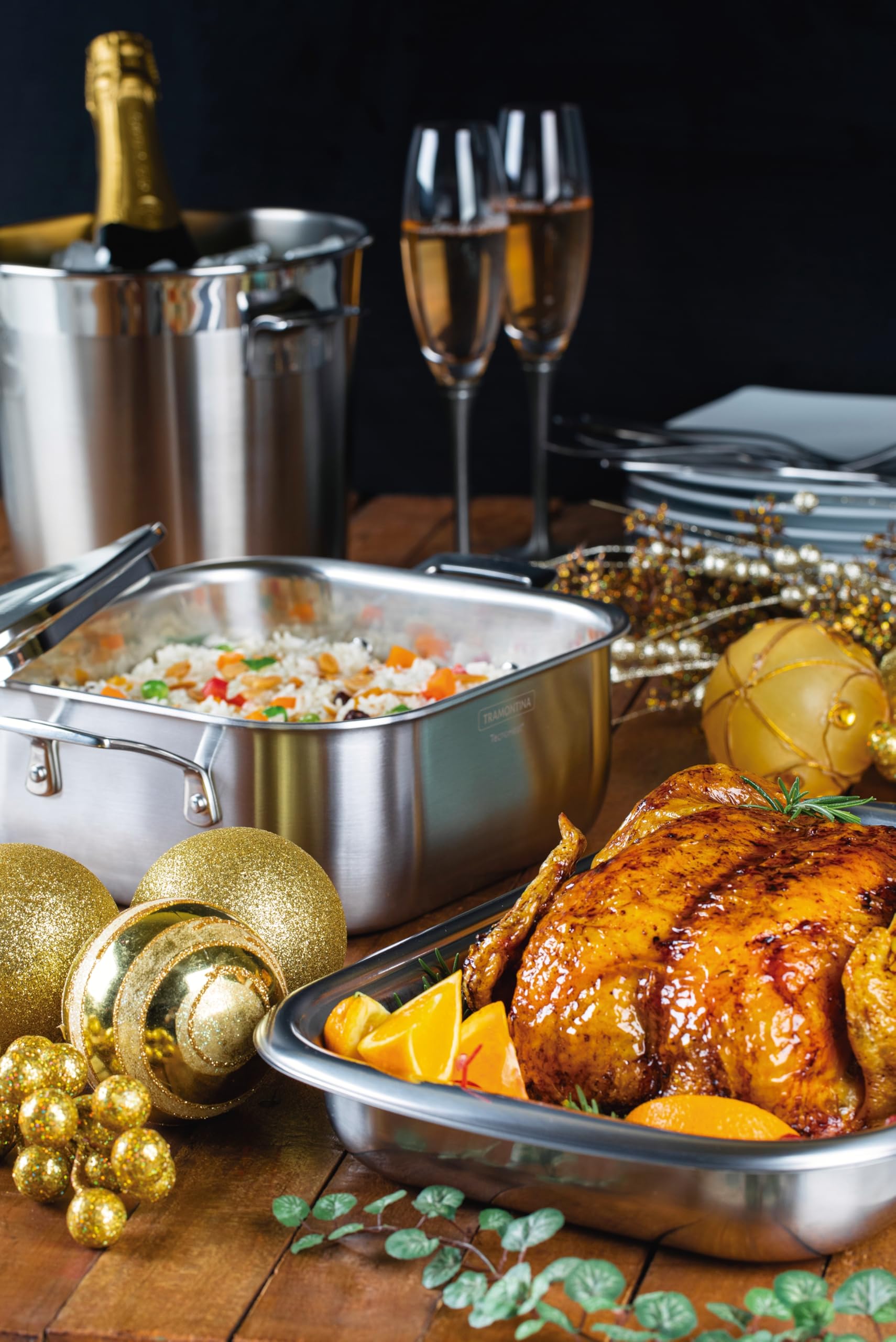 Tramontina 62144/260 Grano kwadratowy garnek, stal 18/10, 7,3 litra