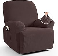 Vista 48 de TAOCOCO Funda reclinable de 4 piezas, funda elástica para sofá reclinable de 4 piezas, funda reclinable con 1 asiento, protector de sofá suave