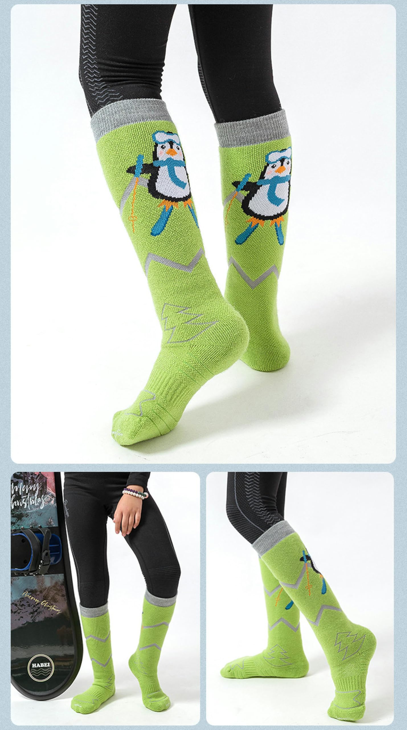 Calcetines Calcetines De Esquí De Al Aire Libre De Invierno para Niños-Blanco