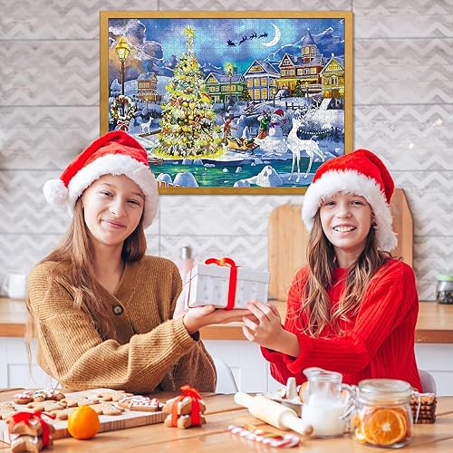 Miniatura 6 de Calendario de Adviento 2024, rompecabezas de 1008 piezas, calendario de cuenta regresiva de Navidad de 24 días para niños y adultos