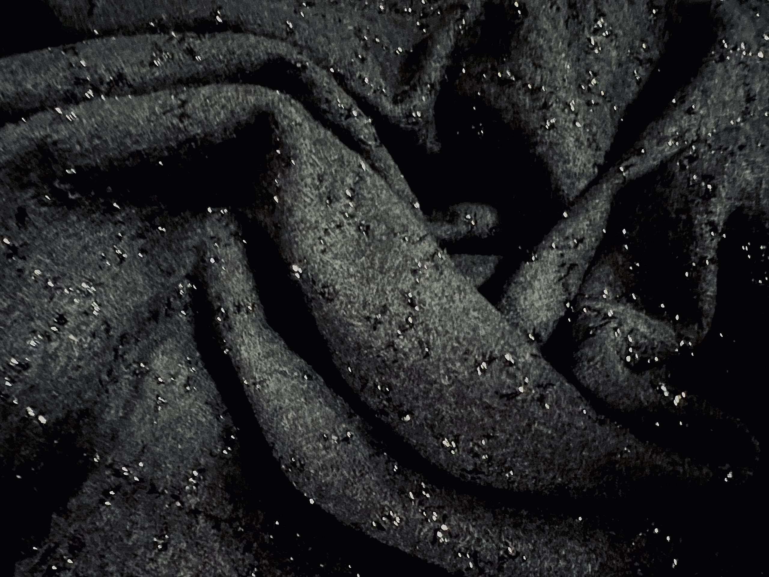 Metallic Wool Jacquard Woven Fabric, per metre - Lurex Check Design - Black on Black