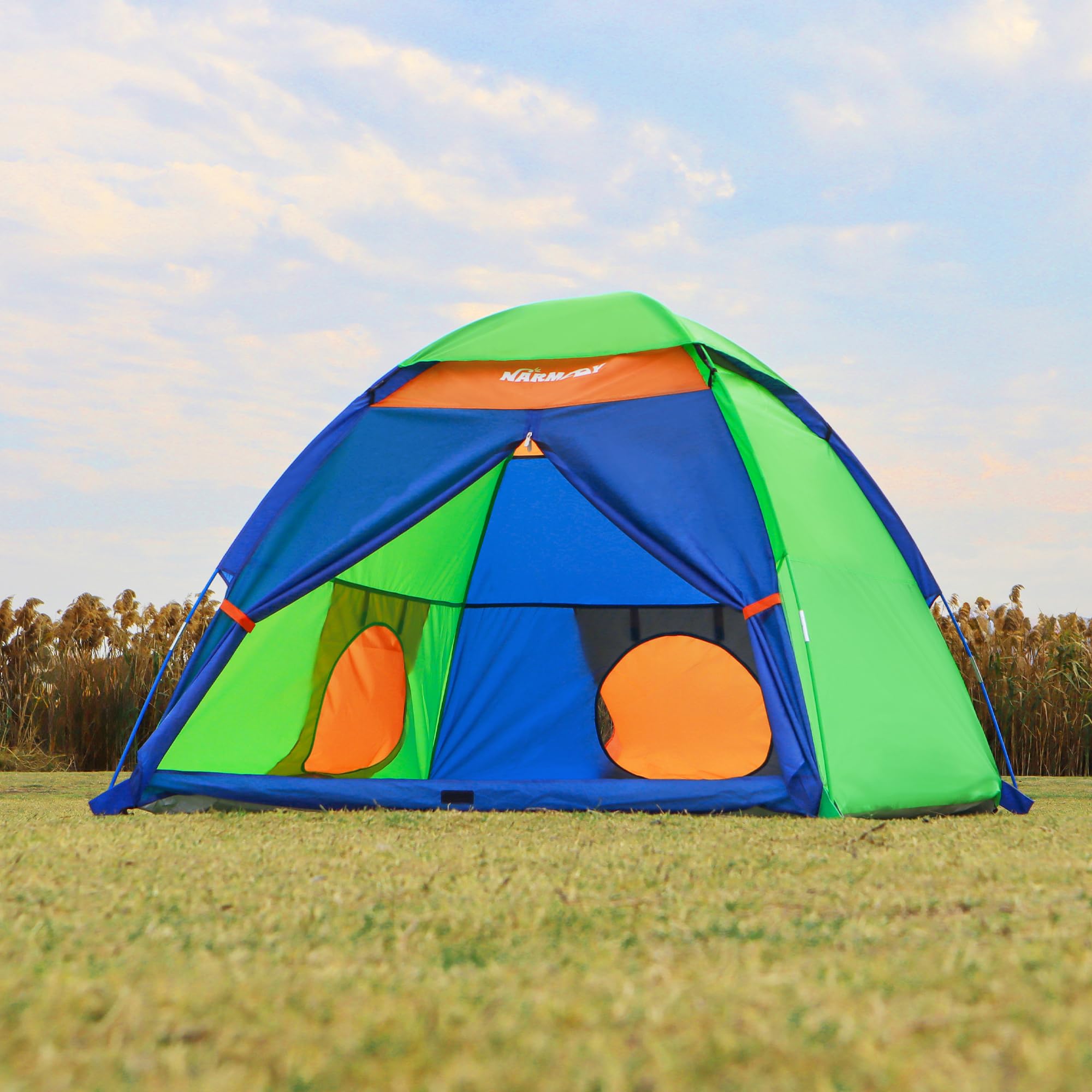 NARMAY(r) Play Tent Summer Camping Dome Tent for Kids Indoor/Outdoor Fun - 60 x 60 x 44 inch - Image 2