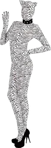 Forum Novelties Traje de cuerpo elástico con estampado de hombre desaparecido para mujer, BlancoNegro