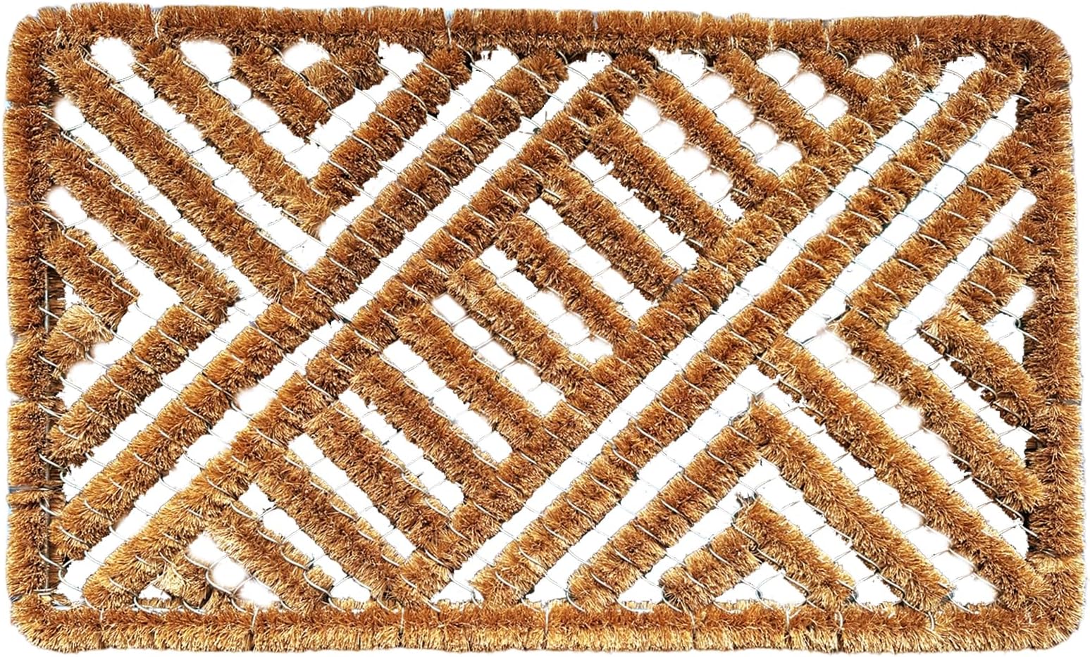 EDS Tuff Scrap Door Mat Outdoor Wire DoorMat BOSTON Coir Door Mat Rug Entrance Mud Stopper Front Outside Coir & Wire Boot Scraper Outdoor (1, 39 x 59 cm (Rectangular))