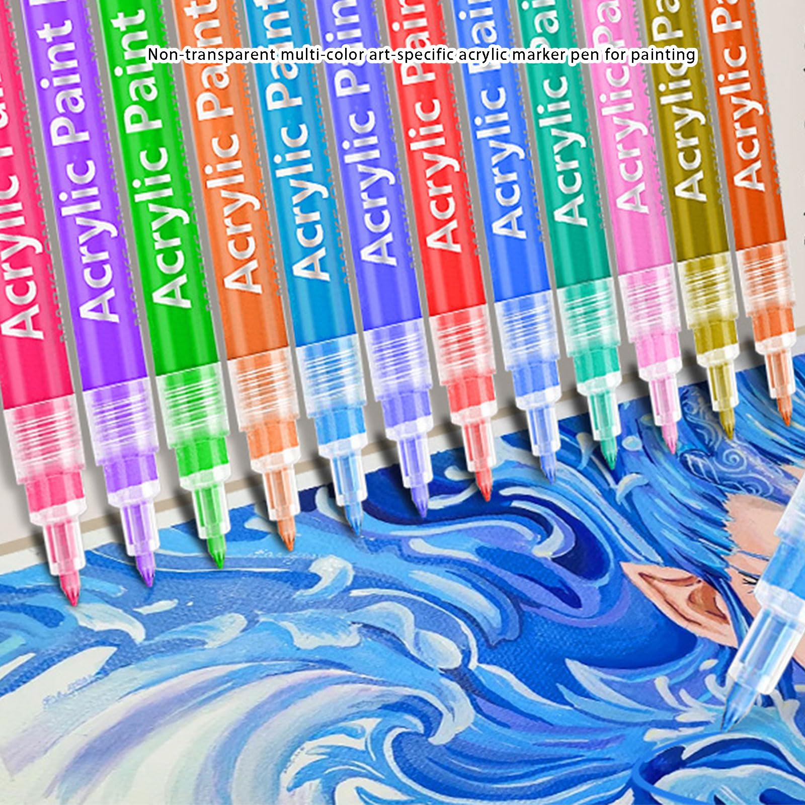 Paquete de bolígrafos de dibujo para pintura acrílica y decoración, punta de alta precisión, tinta de secado rápido, bolígrafo de dibujo