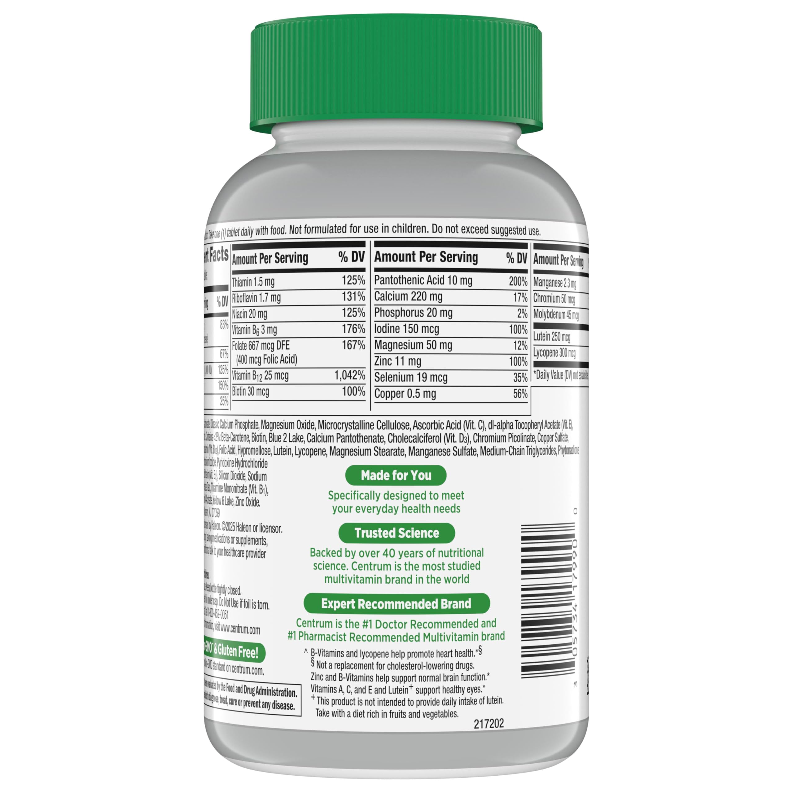 Centrum Silver Multivitamin for Adults 50 and Over, 220 Tablets — Amazon image 12