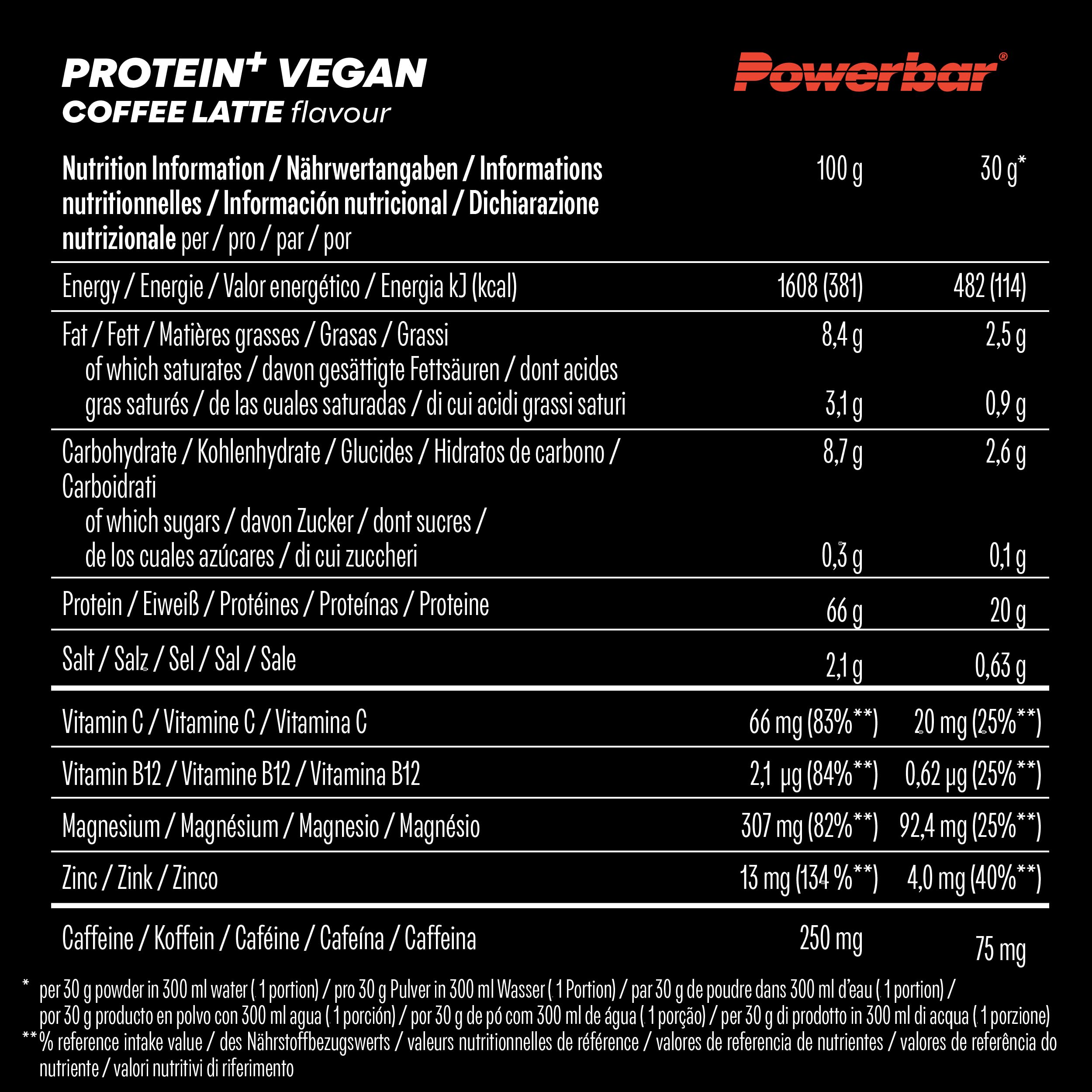 Powerbar - Protein Plus Vegan - Immune Support - Coffee Latte - 570g - Proteína en polvo - Bajo en azúcar