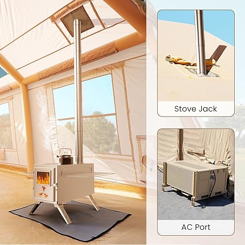 Miniatura 3 de Tiendas inflables para acampar, con bomba de mano, tienda de campaña inflable de fácil instalación para 4 estaciones, tienda de glamping