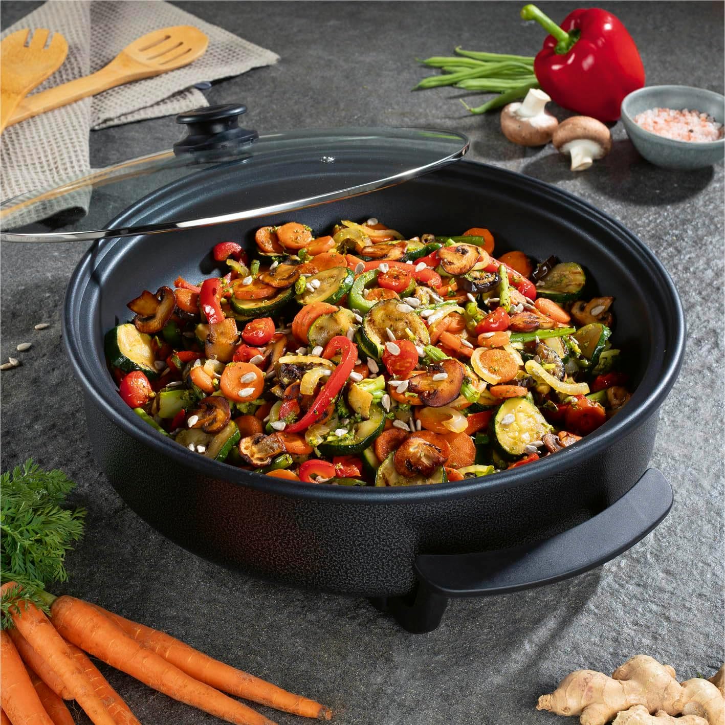 GOURMETmaxx Electric Multifunction Pan Components