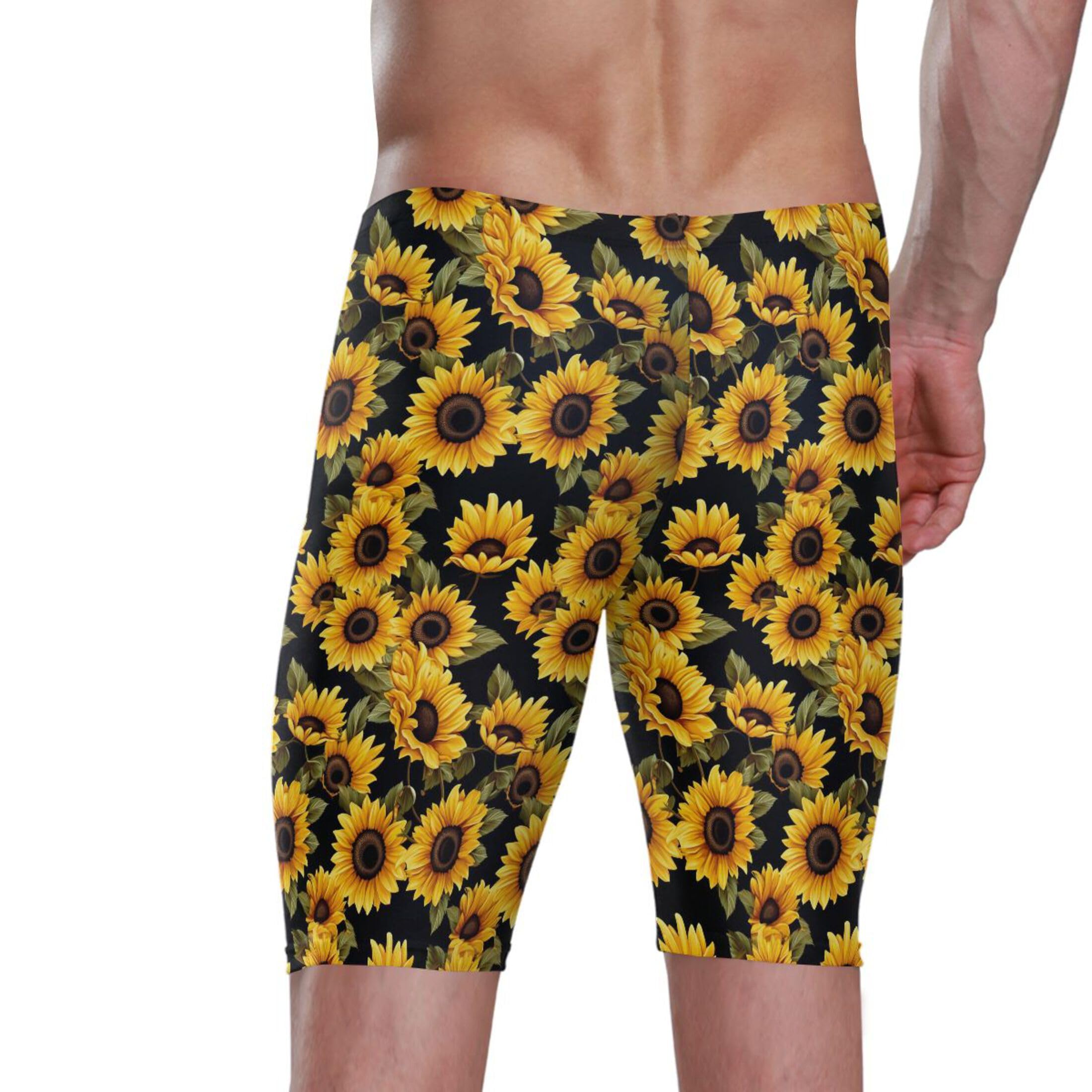 Sunflower Flowers Men's Swim Jammers Racing & Training Swimsuit Fast, Flexible,Comfortable XXXL B0402456