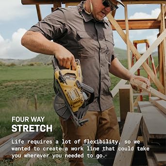TRUEWERK Men's Cloud Work Shirt - Button Down, Lightweight, Fast-Drying, Breathable, and SPF Shirts