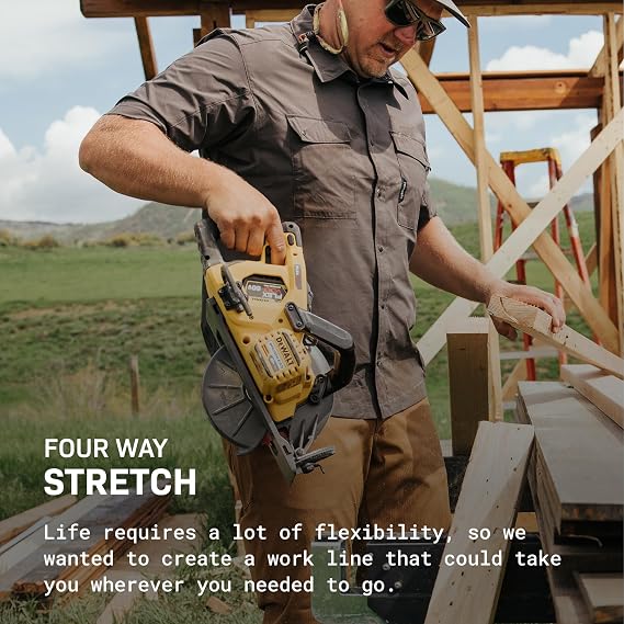 TRUEWERK Men's Cloud Work Shirt - Button Down, Lightweight, Fast-Drying, Breathable, and SPF Shirts
