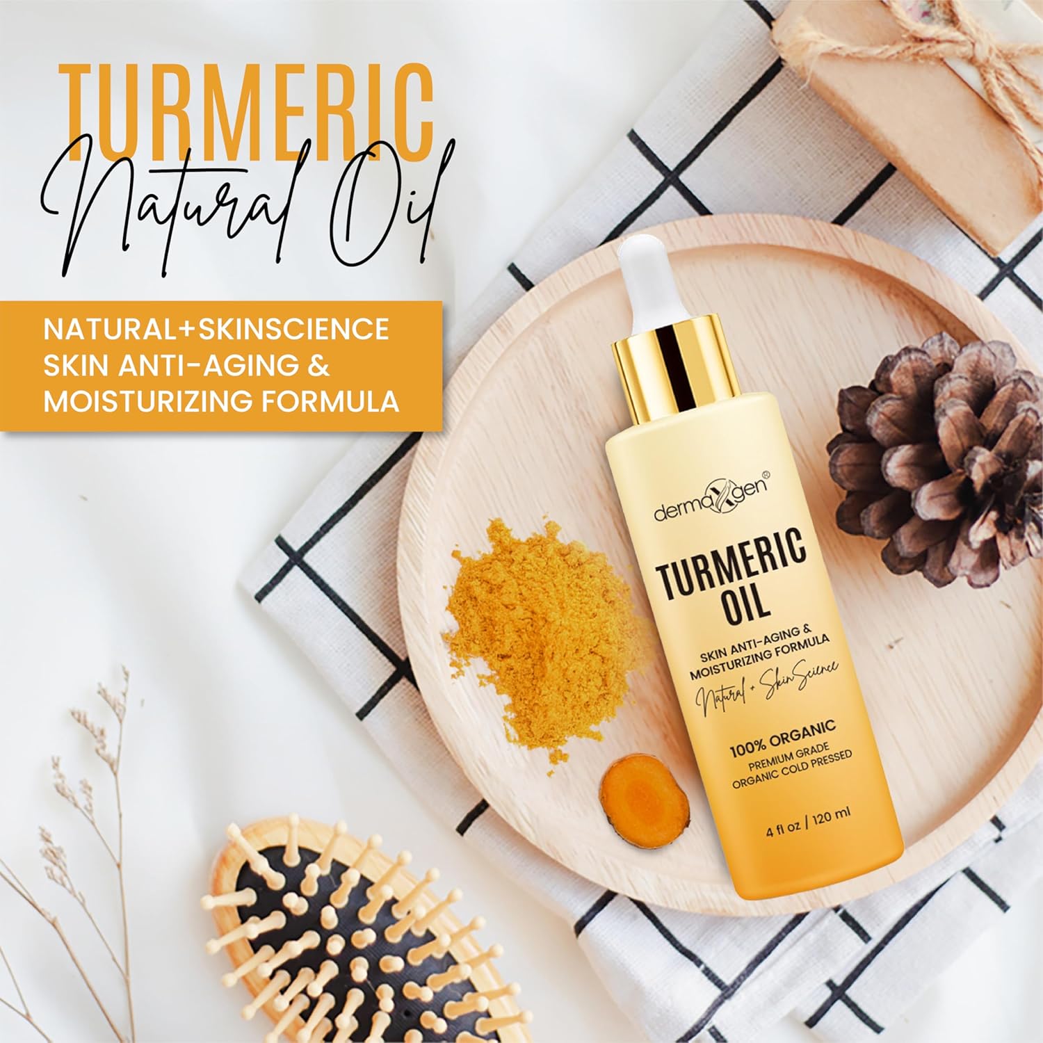 Organic Turmeric Oil for Skin Lightening – Turmeric Face Oil for Dark Spots, Anti-Aging & Hydrating Dry Skin – Glow Moisturizer for Face, Neck & Eyes (2 FL OZ / 60 ML) - Image 9