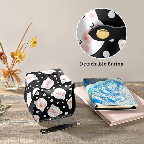 Miniatura 8 de Fustylead Funda cuadrada para caja de pañuelos de pingüinos dibujados a mano, soporte cuadrado de piel sintética para baño, encimera de tocador,