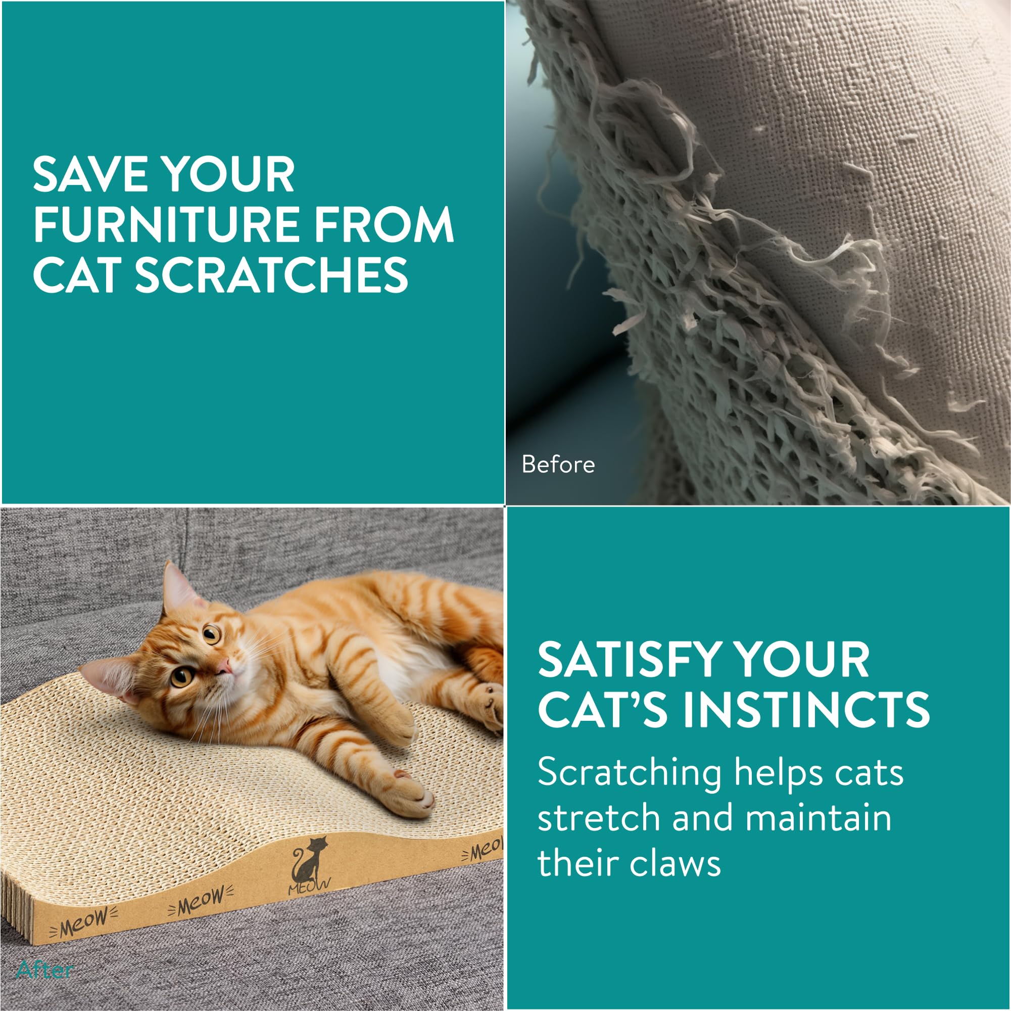 Conlun 2-in-1 ovaal kattenkrabber, karton komnest, gegolfd loungebed, slijpklauw, kattenmeubels (43x