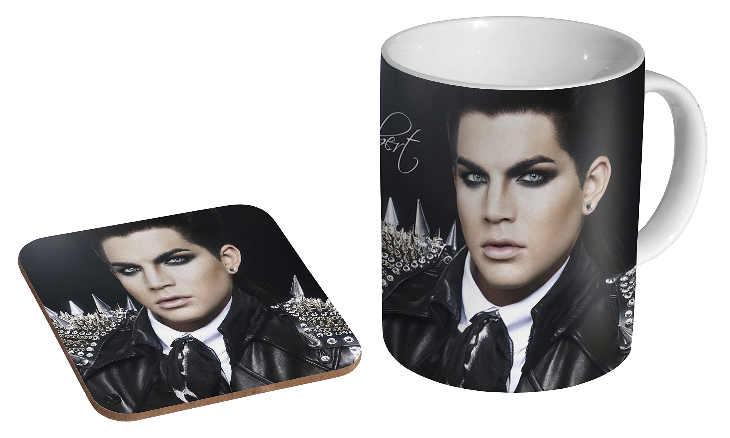 Mugmart White Adam Lambert Dark Ceramic Coffee Mug + Coaster Gift Set …