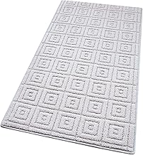 emmevi EVITA 3D Non-Slip Kitchen Rug, Plain Colour, Washable, Soft Absorbent, 50 x 100 cm, Grey